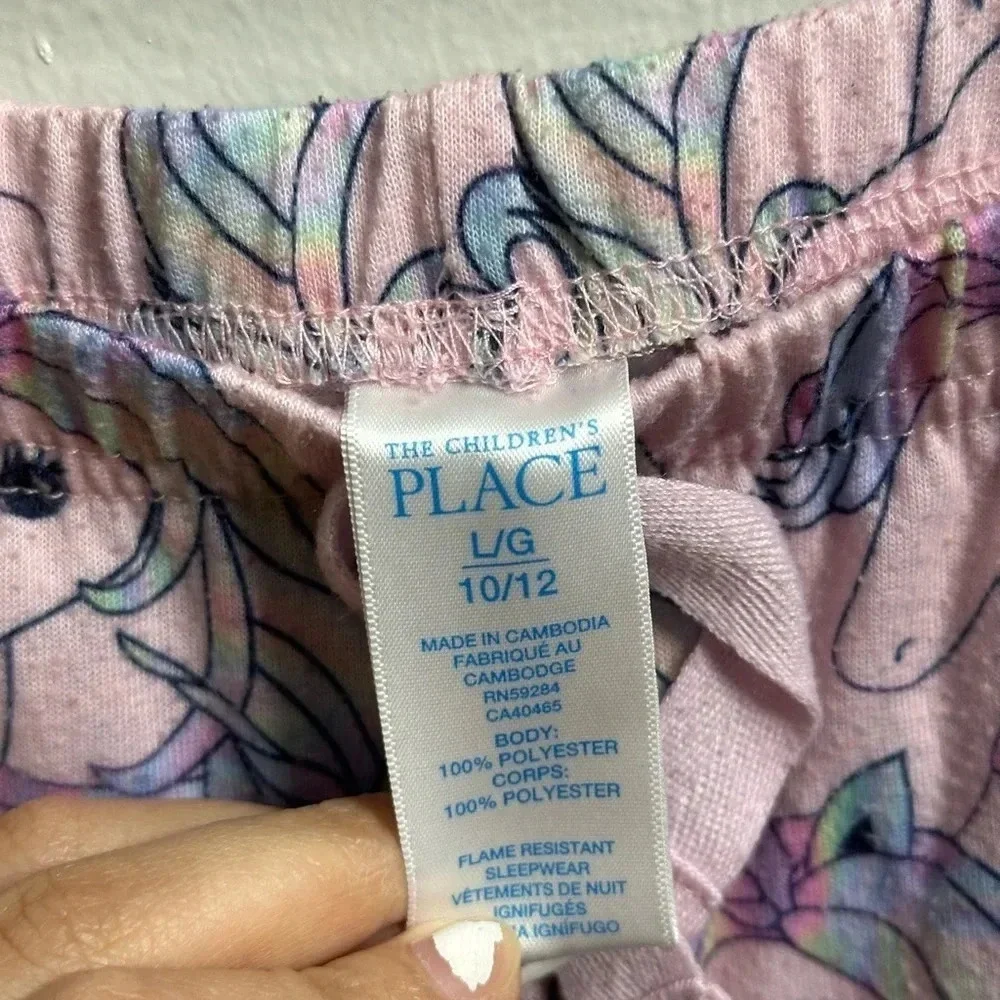 The Children’s Place‎ Girls unicorn Pajama Pants Bottoms Pink Size L (10/12).